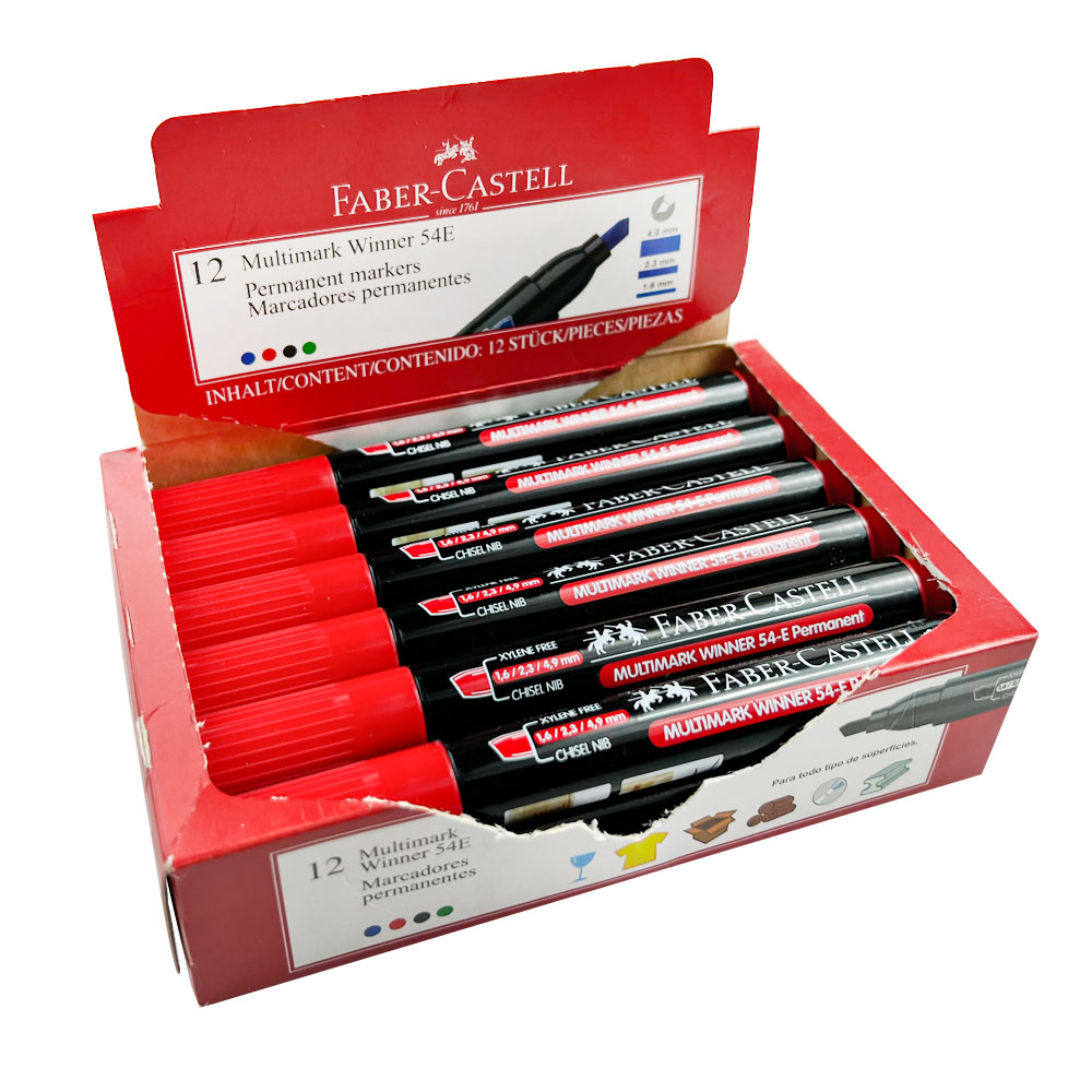 Faber-Castell Juego de 4 marcadores permanentes de punta media