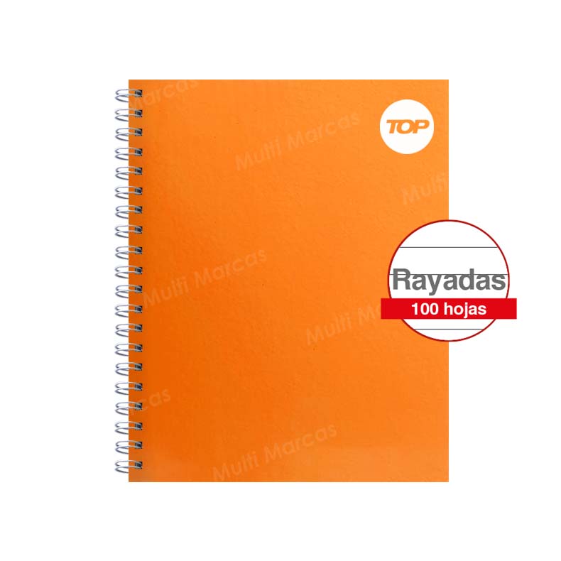 Cuaderno Anillado Medio 1/2 Oficio TOP Pleno con 100 Hojas Rayadas