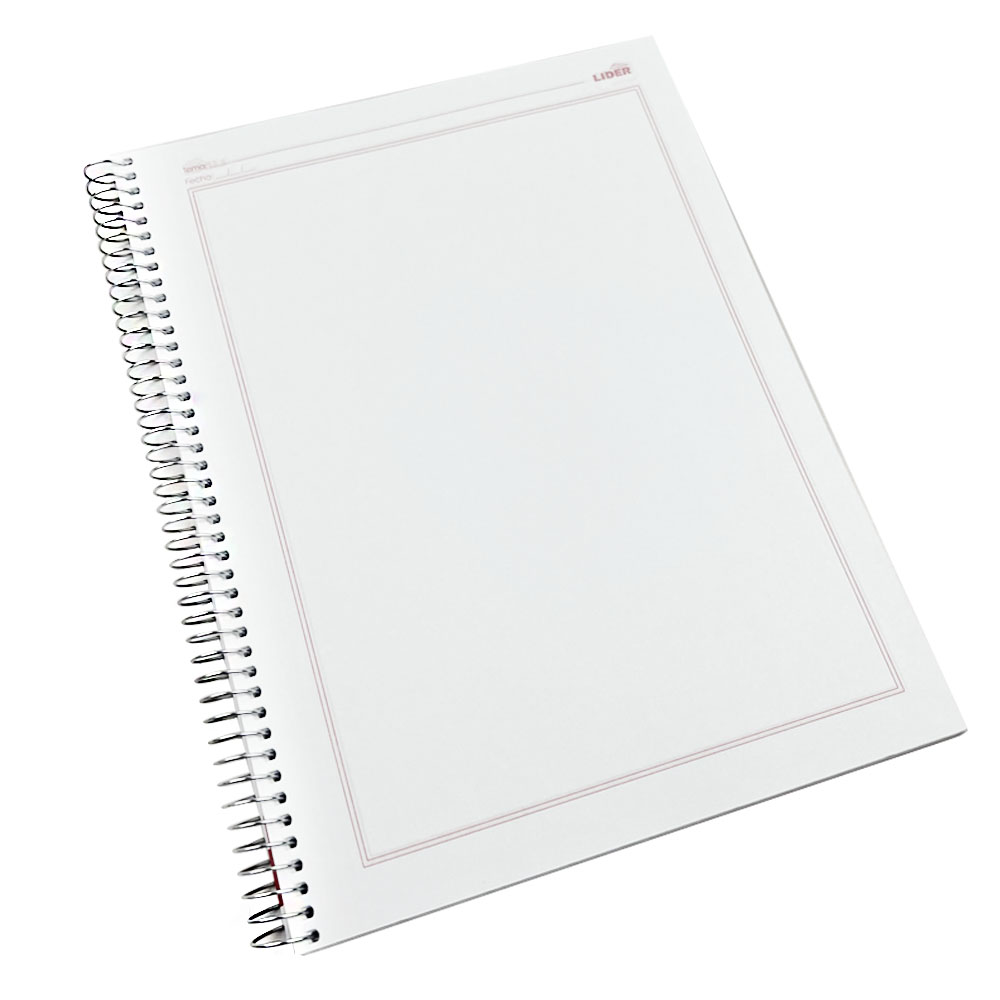 Aumentar información congelador Cuaderno Anillado Metálico Carta LIDER Color Pleno 100 Hojas Blancas
