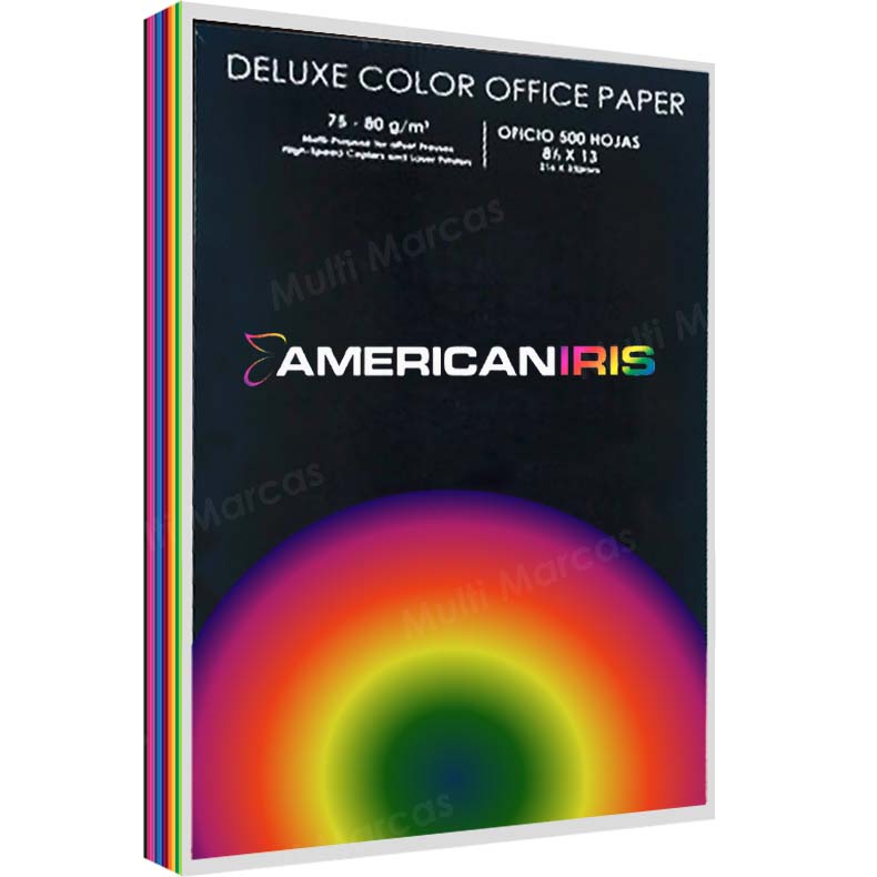 Paquete de 500 Hojas Papel bond de colores Fuertes Tamaño Oficio PAPER LINE