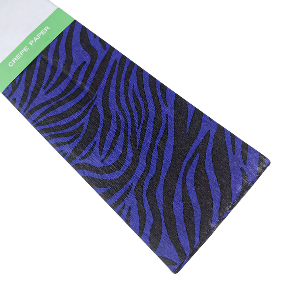 Rollo de Papel Crepé (50 x 150 cm) Animal Print Azul y Negro