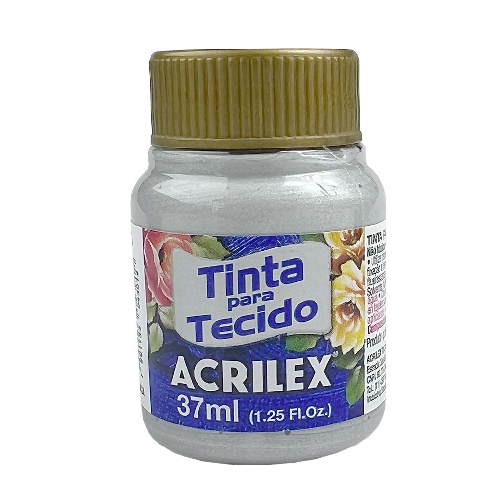 Pintura Textil Acrilex 37 ml Metalizada Plata 533