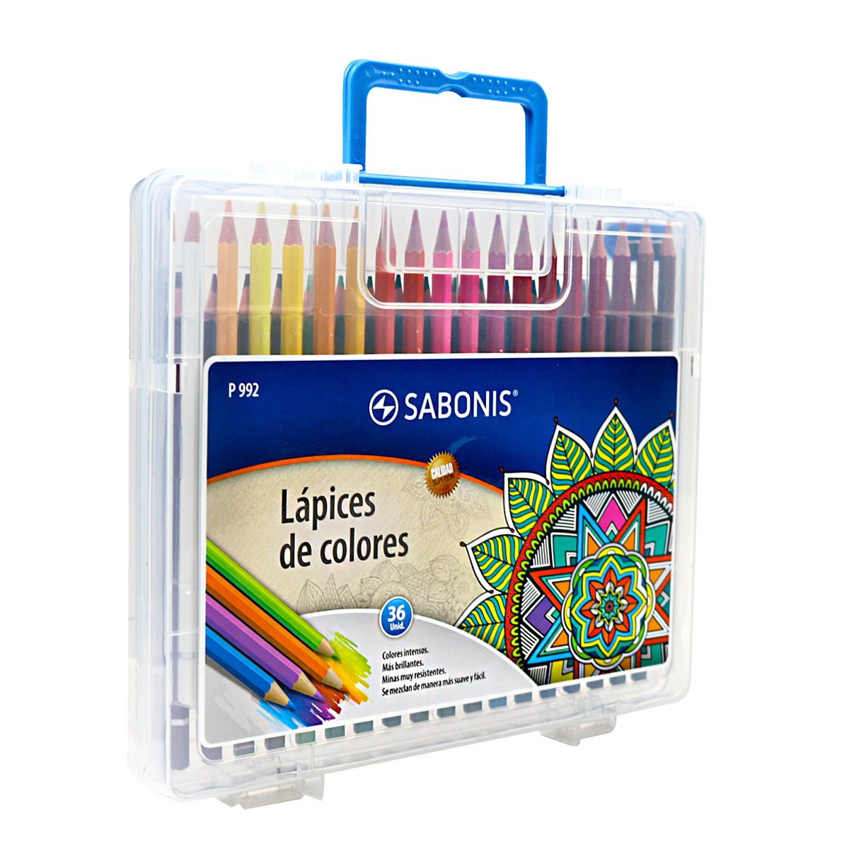 Set de 36 Lápices de Colores en Maletín de Plástico Rígido +
