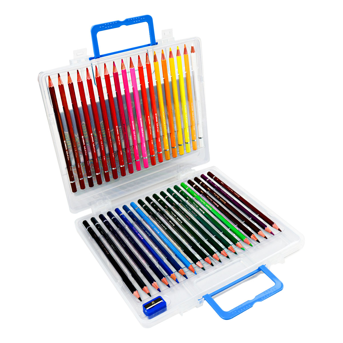 Set de 36 Lápices de Colores en Maletín de Plástico Rígido + Tajador - P992 - SABONIS