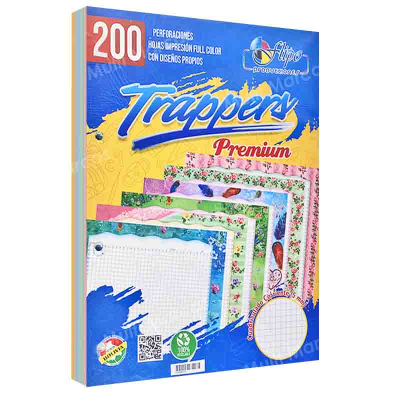 Paquete de 200 Hojas para Trapper Multicolor Flipo de 2 Perforaciones Tamaño Carta