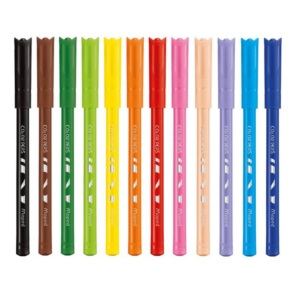 Set de 12 marcadores escolares Lavables MAPED Color'Peps Ocean