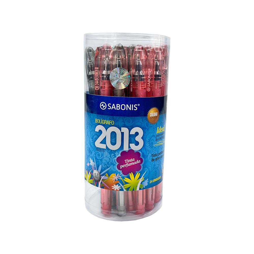 Set de 24u Bolígrafos Perfumados SABONIS FB2013 SURTIDO (rojo, azul y negro)