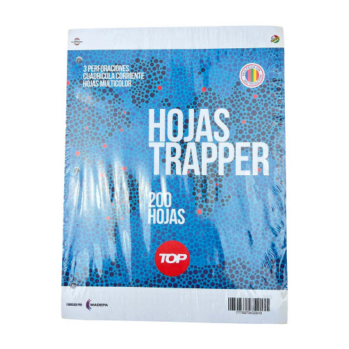 Paquete de 200 Hojas para Trapper Multicolor Flipo de 3 Perforaciones Tamaño Carta