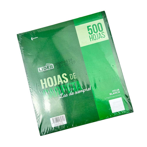 Paquete de 500 Hojas de Carpeta Cuadricula Intermedia 4 mm.  - LIDER