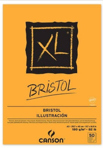 Bloc de Papel para Ilustración CANSON XL® Bristol con 50 Hojas de 180 g/m² Tamaño A3