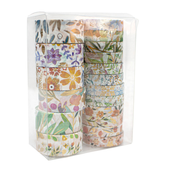 Set de 18 Washi Tape (Cinta Adhesiva con diseño) MPC1818