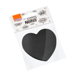 Post It en Forma de Corazón Color Negro 70X70 mm. X 50 Hojas - Smart Notes - BRW - BA5002