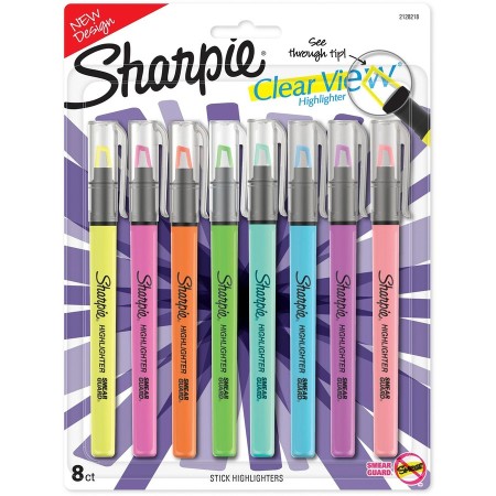 Juego de Resaltadores Sharpie Clear Stick 8 Unidades - 1966865 - Sharpie