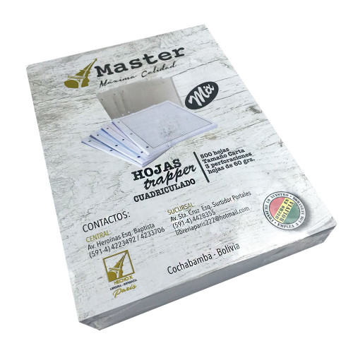 Paquete de 200 Hojas para Trapper Color Plomo Flipo de 3 Perforaciones Tamaño Carta